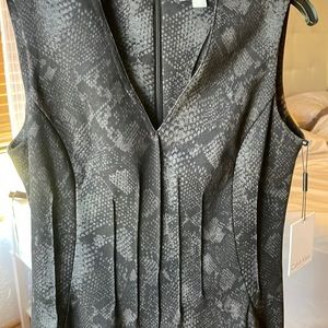 Calvin Klein dress, size 6, black and gray snake, print, new with tags
